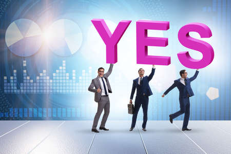 Businessmen in the yes positive answerの写真素材