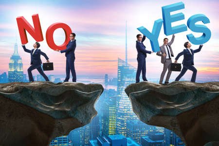 Businessmen in YES NO conceptの写真素材