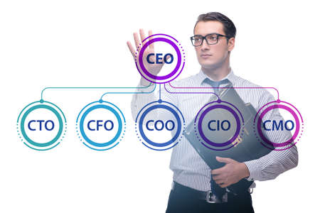Businessman in the organisation chart concept