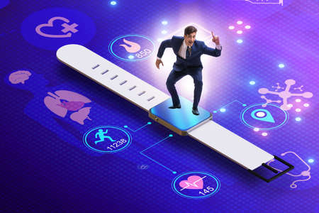 Businessman in the concept with smartwatch