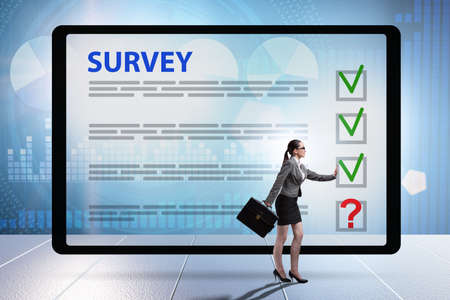 Survey questionnaire with tick boxesの写真素材