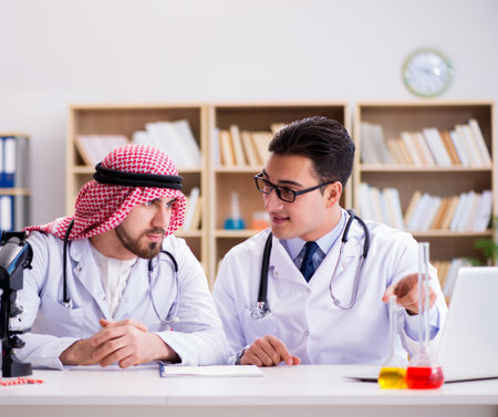 Diversity concept with doctors in hospitalの写真素材