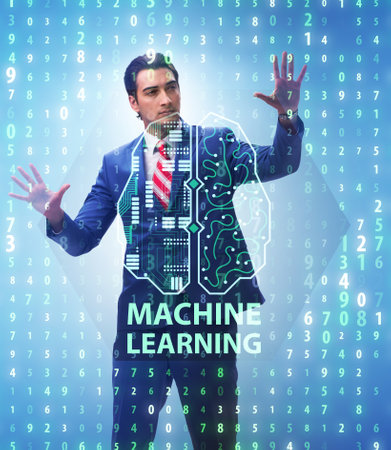 The machine learning concept as modern technologyの写真素材