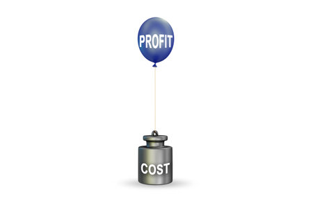 Concept of profit and cost - 3d renderingの写真素材