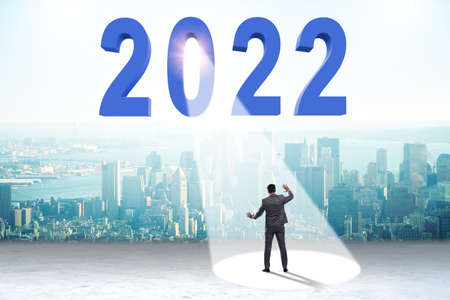 Concept of 2022 in the spotlightの写真素材