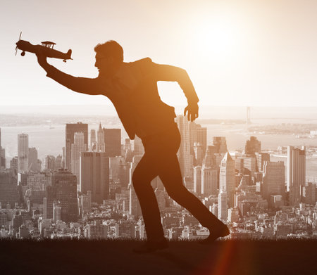 Businessman in start-up business conceptの写真素材