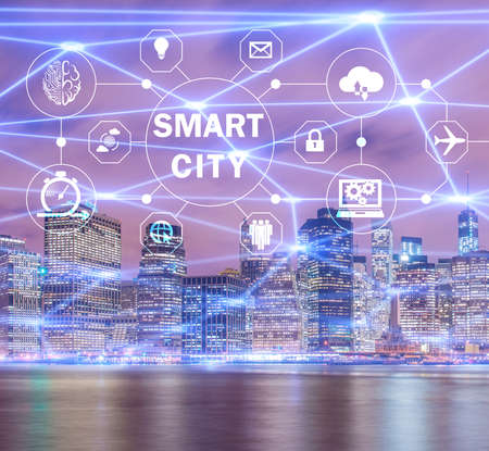 Concept of smart city and internet of thingsの写真素材