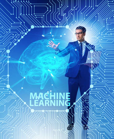 The machine learning concept as modern technologyの写真素材