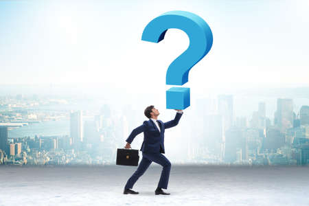Business concept with question and business personの写真素材