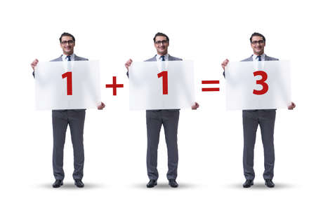 Businessman in synergy business conceptの写真素材