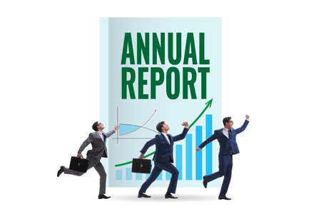 Businessman in annual report conceptの写真素材
