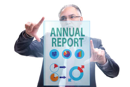 Businessman in annual report conceptの写真素材