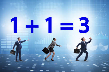 Businessman in synergy business concept