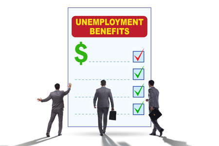 Concept with unemployment benefit form applicationの写真素材