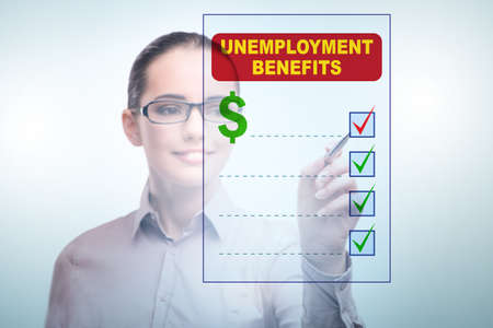 Concept with unemployment benefit form applicationの写真素材