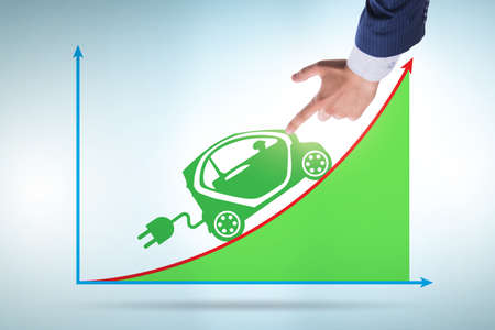 Growth of electric car usage conceptの写真素材