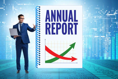 Businessman in annual report conceptの写真素材