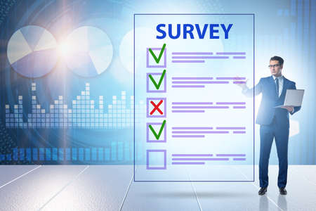 Survey questionnaire with tick boxes