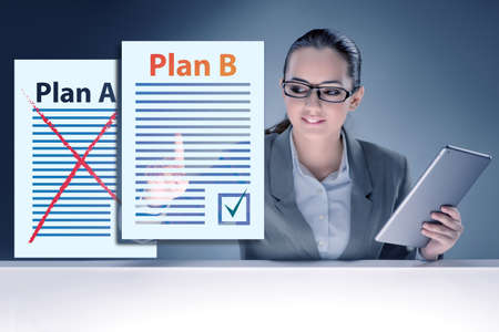 Concept of choosing between Plan A or Plan Bの写真素材