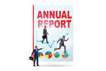 Businessman in annual report conceptの写真素材