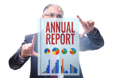 Businessman in annual report conceptの写真素材