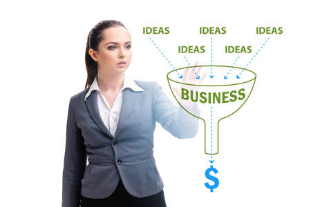 Businesswoman in ideas generation conceptの写真素材