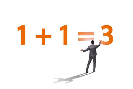 Businessman in synergy business concept