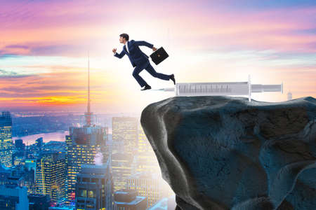 Businessman in anti drug conceptの写真素材