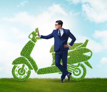 Green environmentally friendly vehicle conceptの写真素材