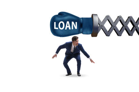 Loan and debt concept with businessmanの写真素材