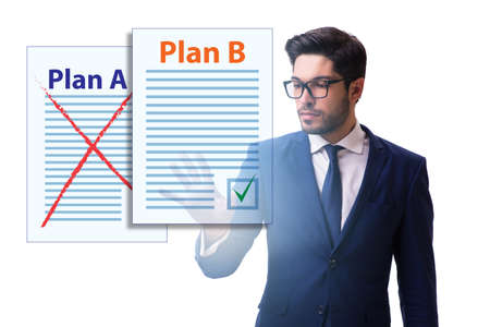 Concept of choosing between Plan A or Plan Bの写真素材