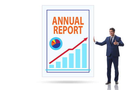 Businessman in annual report conceptの写真素材
