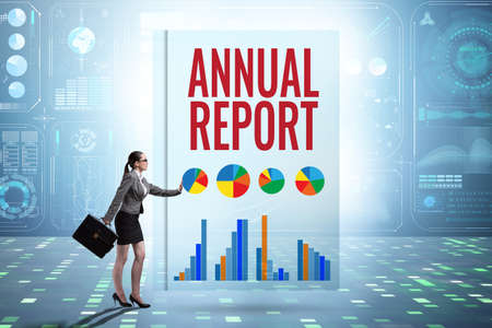 Businesswoman in annual report conceptの写真素材