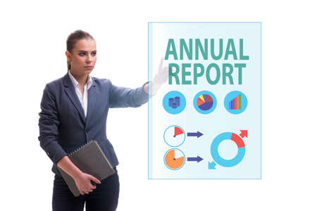 Businesswoman in annual report conceptの写真素材
