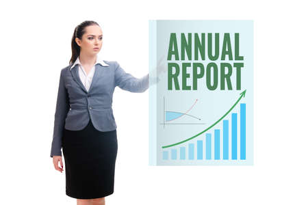 Businesswoman in annual report conceptの写真素材
