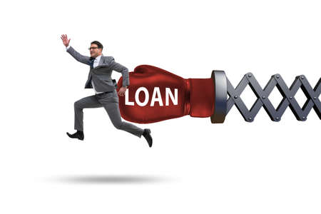 Loan and debt concept with businessmanの写真素材