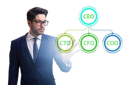 Businessman in the organisation chart conceptの写真素材