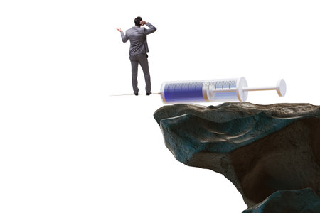 Businessman in anti drug conceptの写真素材