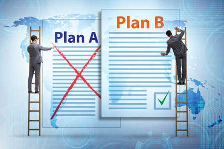 Concept of choosing between Plan A or Plan Bの写真素材