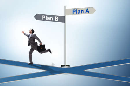 Concept of choosing between Plan A or Plan Bの写真素材