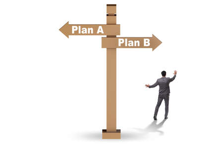 Concept of choosing between Plan A or Plan Bの写真素材