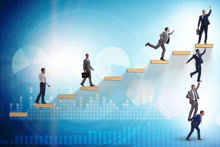 Teamwork concept with businessmen helping each otherの写真素材