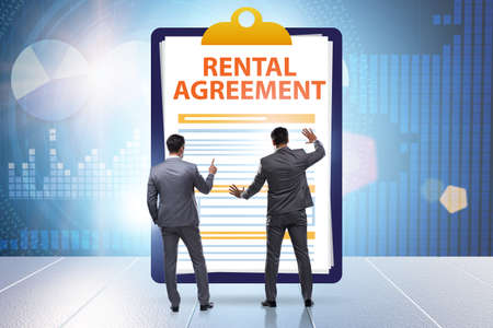 Rental agreement concept with businessmanの写真素材
