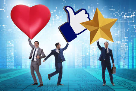 Businessman in social engagement conceptの写真素材