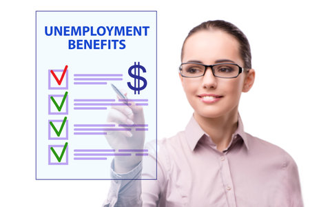 Concept with unemployment benefit form applicationの写真素材