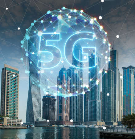 5g internet concept in technology conceptの写真素材