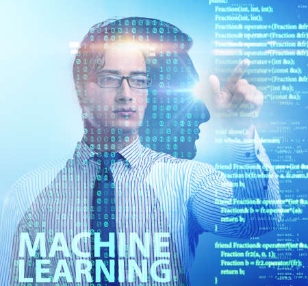 The machine learning concept as modern technologyの写真素材