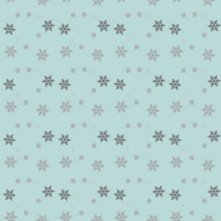 Snow pattern. Vector seamless pattern with snowflakes. Festive Christmas and New Year background. Winter illustrationのイラスト素材
