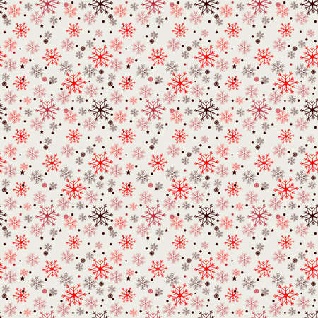 Snowflakes seamless pattern. Snow falls background. Symbol winter, Merry Christmas holiday, Happy New Year celebration Vector illustrationのイラスト素材