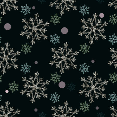 Seamless Snowflakes pattern Background for Christmas and New year. Celebration. Vector Illustrationのイラスト素材